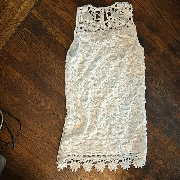 Francesca's White Lace Dress, Size M - Picture 4 of 5